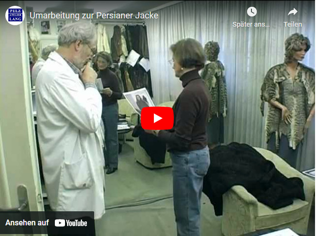 Alter Persianer Mantel wird zu einer modischen Jacke umgarbeitet.