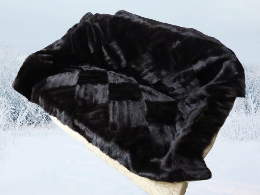 Pelzdecke aus Dark Nerz Mantel