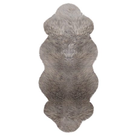 Einzelfell mit angenähtem Kopfteil aus australischen Premium Lammfellen taupe 140 x 68 cm