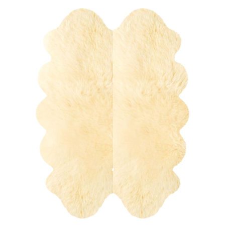 Fellteppich aus 4 australischen Premium Lammfellen beige 185 x 125 cm