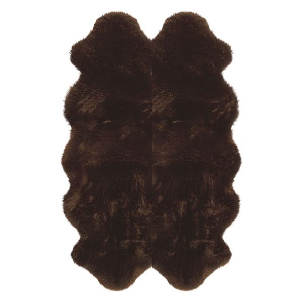 Fellteppich aus 4 australischen Premium Lammfellen braun 185 x 125 cm