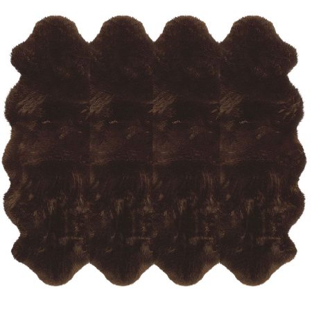 Fellteppich aus 8 australischen Premium Lammfellen braun 185 x 235 cm
