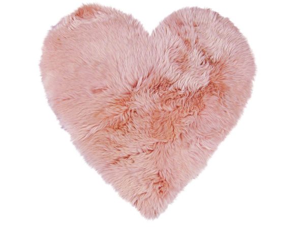 Spielteppich Herz aus Premium Lammfell rosa