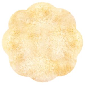 Fellteppiche rund aus australischen Premium Lammfellen beige 140 cm Durchmesser