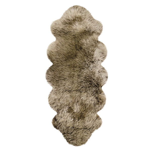 182_BS.jpg Doppelfelle aus australischen Premium Lammfellen braun mit hellbraunen Spitze 175 x 63 cm